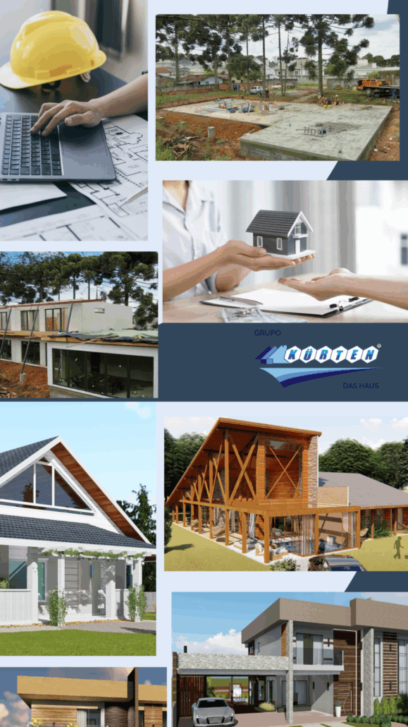 A Construtora Kurten em Curitiba realiza obras completas, desde o projeto da casa até a construção.